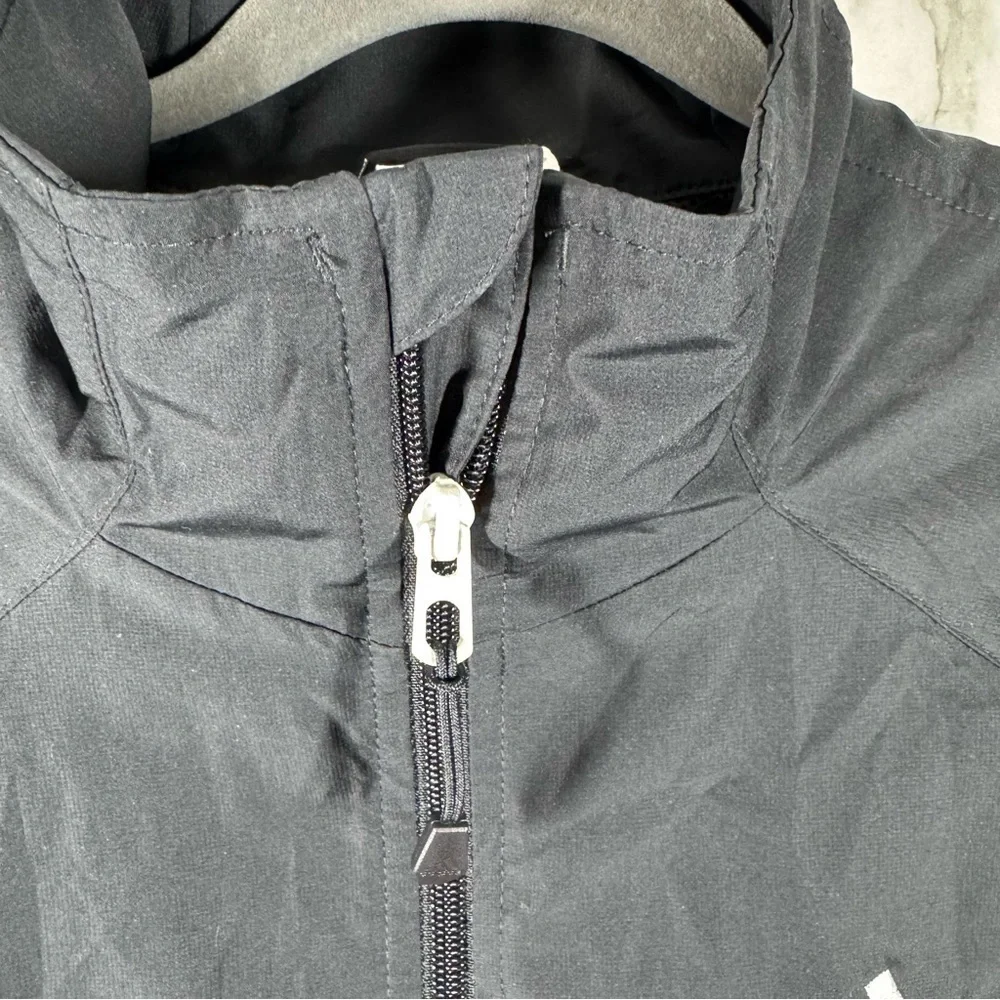 ADIDAS Jacket Womens Medium Black Full Zip Logo Long SleeveTrack Windbreaker M